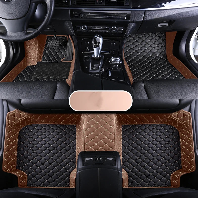 Custom Leather Car Floor Mat For Mitsubishi Outlander Lancer X 2015 2016 2017 2018 2019 2020 2021 Waterproof interior Accessorie