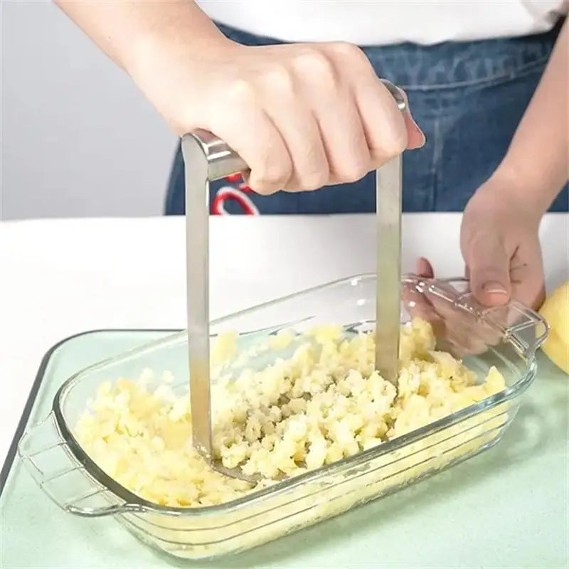 Stainless Steel Potato Masher Sweet Potato Masher Potatoes Pusher Pressed Masher Heavy Duty Kitchen Tool for Mashing Potatoes
