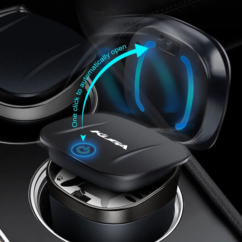For Ford Kuga MK1 MK2 MK3 Portable LED Car Ashtray Cigarette Ash Holds Cup Ashtray Holder Auto Interior Storage Accessories