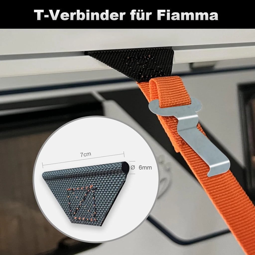 2-IN-1 Awning Storm Band Straps Tie Down Kits For Thule, Fiamma, Dometic Awning Canopy For Most Motorhome Windproof Fixed Strap
