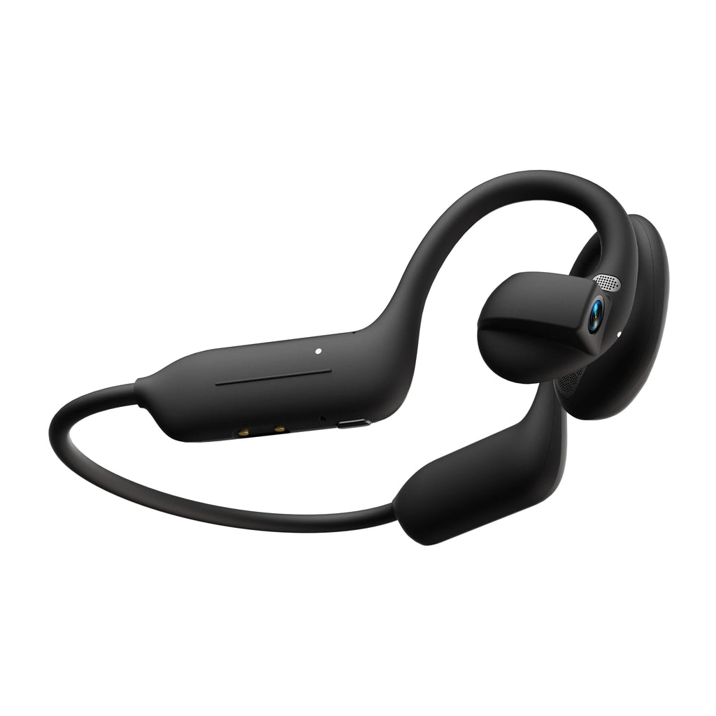 AI Camera Headphones 8MP HD Recording Smart AI Translation Ear Hanging Air Conduction Earphones Bluetooth Outdoor Cycling Record