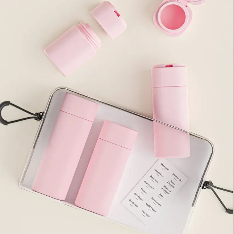 5Pcs Multiple Colors Hydrating Makeup Dispensing Bottles Portable Lotions Shampoos Traveling Refillable Squeezed Empty Bottles