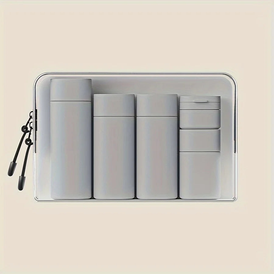 Silicone Travel Bottle Set - Leak-proof, squeezable container for shampoo, lotion and toiletries - Odorless