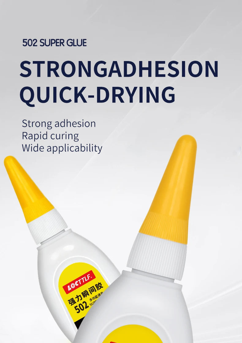 1/2/3pcs LOCTTLF 502 Super Glue Cyanoacrylate Quick Dry Instant Strong Bond Adhesive For Home Office Industrial Repair Materials