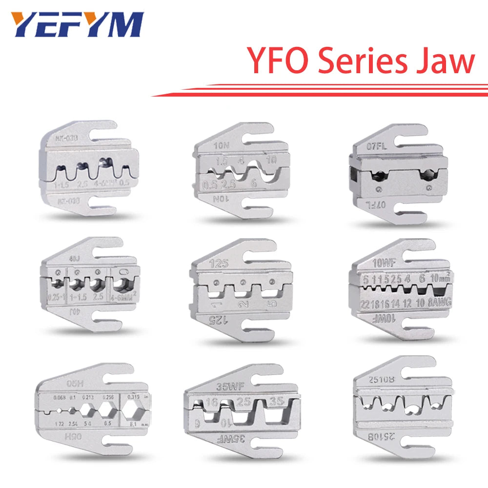1 Pcs Crimping Jaws YFO 9 Inch Crimping Pliers Interchangeable Crimping Die For Tube/Insulated/Bare Terminals Replacement Die