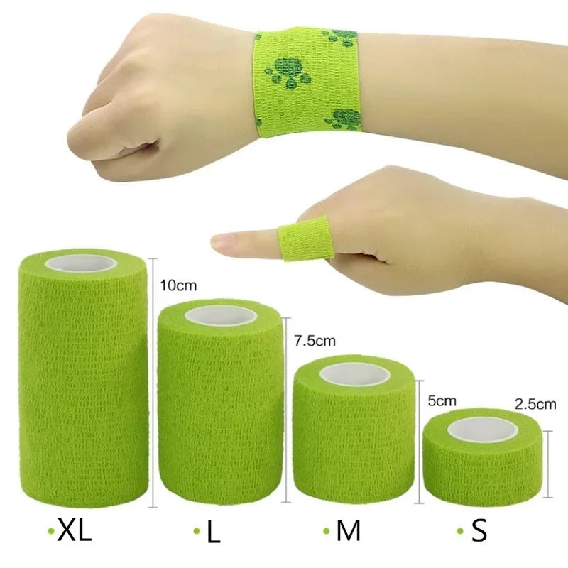 1Pc Waterproof Medical Therapy Self Adhesive Bandage Muscle Tape Finger Joints Wrap First Aid Kit Pet Elastic Bandage 2.5-10cm