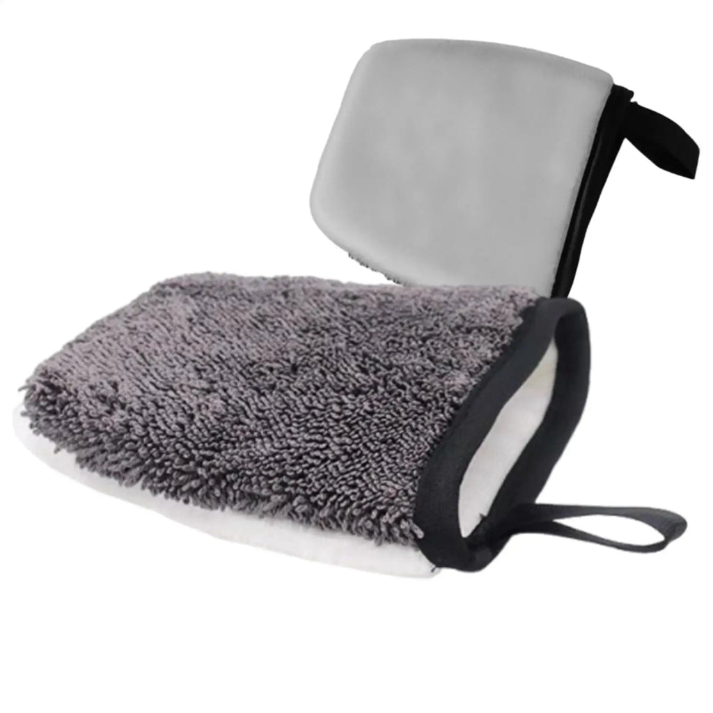 1PC Car Wash Polyester Yarn Gloves Thick Car Cleaning Mitt Wax Detailing Waterproof Brush Auto Care Double-faced Glove