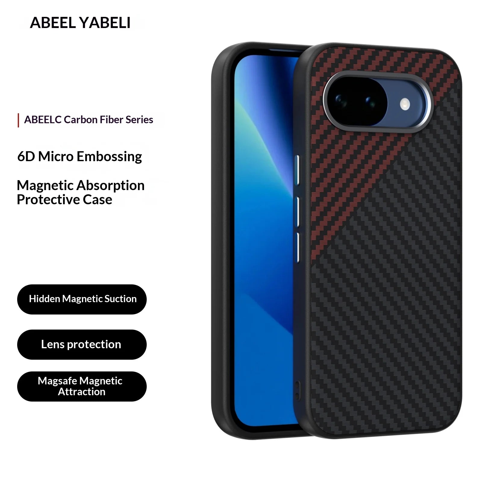 Carbon Fiber Texture Magnetic Case For Google Pixel 10A 10 Pro 10 Pro XL Built-in Magnetic Ring Wireless Charging Shockproof Sli