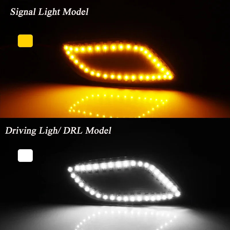 For Subaru Impreza RS TS WRX 2002 2003 Switchback Amber LED Front Bumper Side Marker Turn Signal Lights White DRL/Driving Lights