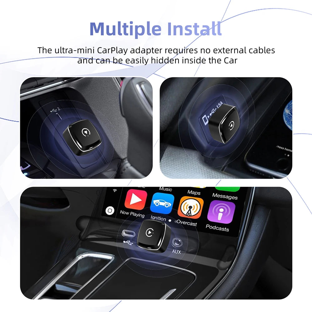 2026 2 in 1 Wireless CarPlay Adapter&Android Auto Wireless Adapter, 5Ghz WiFi USB Plug Play Dongle CarPlay Wireless