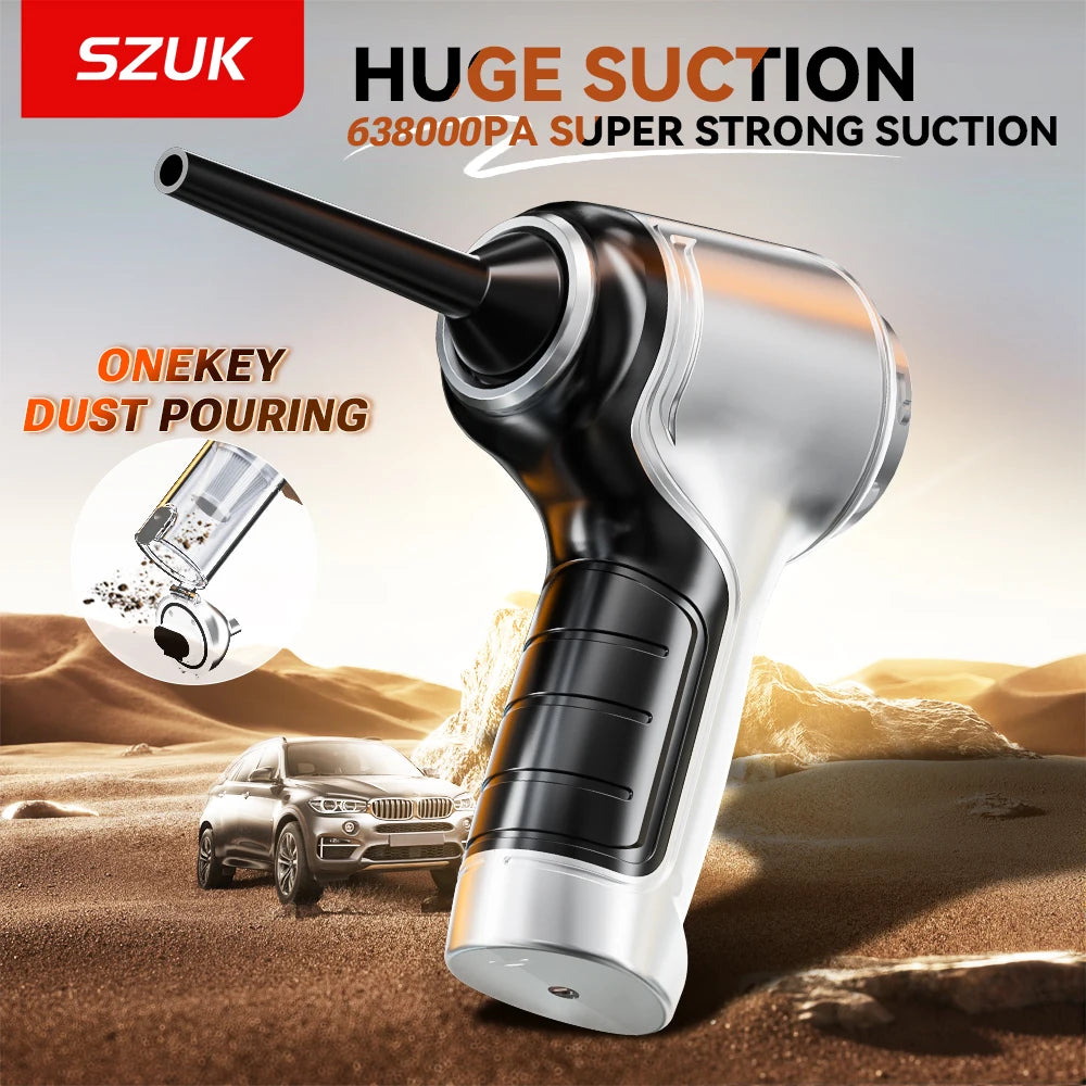 SZUK Car Vacuum CIeaner 15000Pa Wireless Handheld Cleaning Machine Powerful Portable Blower Mini Vacuum Cleaner for Car Home