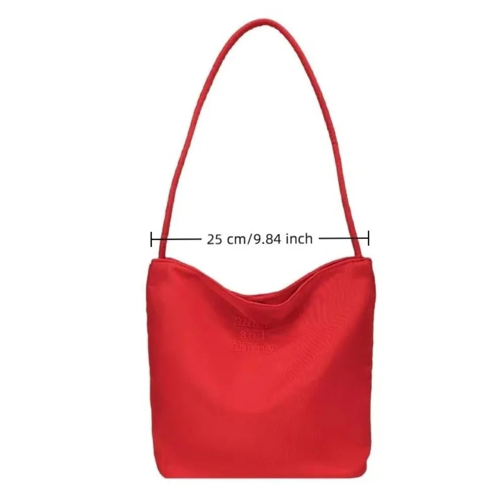 New Oxford Shoulder Bag Embroidered Letters Large Capacity Tote Bag Waterproof Commuting Casual Purse Girl