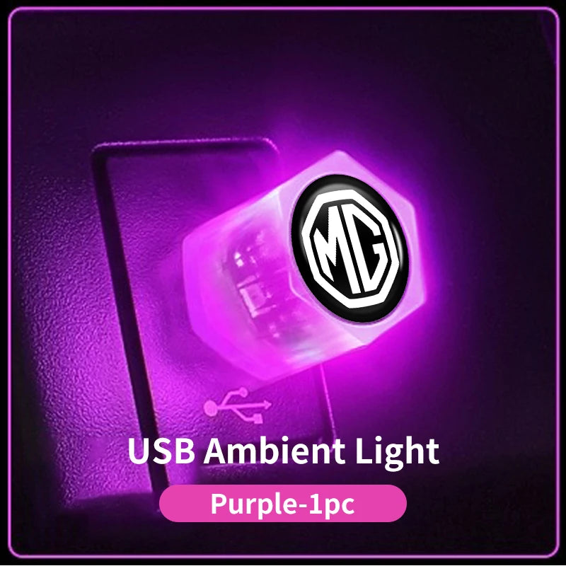 Car USB Ambient Light Mini LED Night Lamp Lighting Plug Accessories For Morris Garages MG 3 5 6 7 HS ZS GS Hector TF GT ZR RX5 R