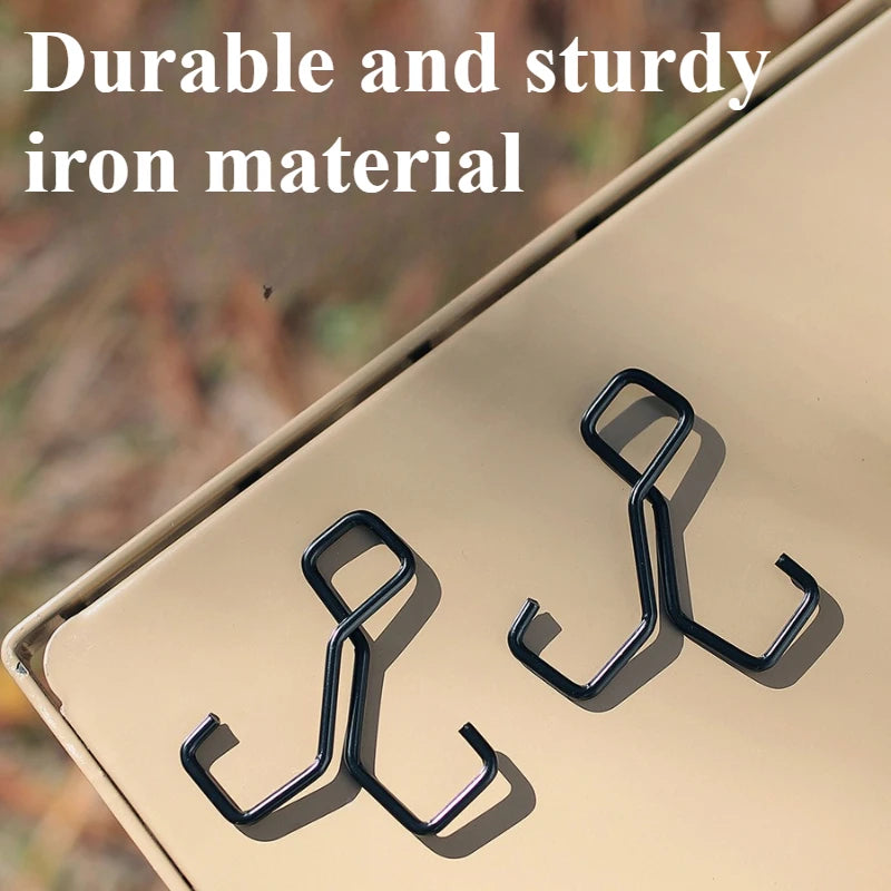 1pc Dual Outdoor Foot Storage Hook﻿ Black S-hook Portable Ultra Lightweight Anti slip S-shaped Hook