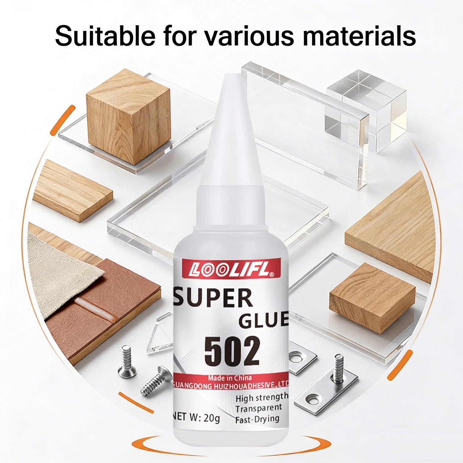LOOLIFL 502 Super Glue 20g Fast Drying  Strong Adhesive Universal Bonding Glue for Plastic Metal Ceramic Wood Rubber Shoes1-5pcs