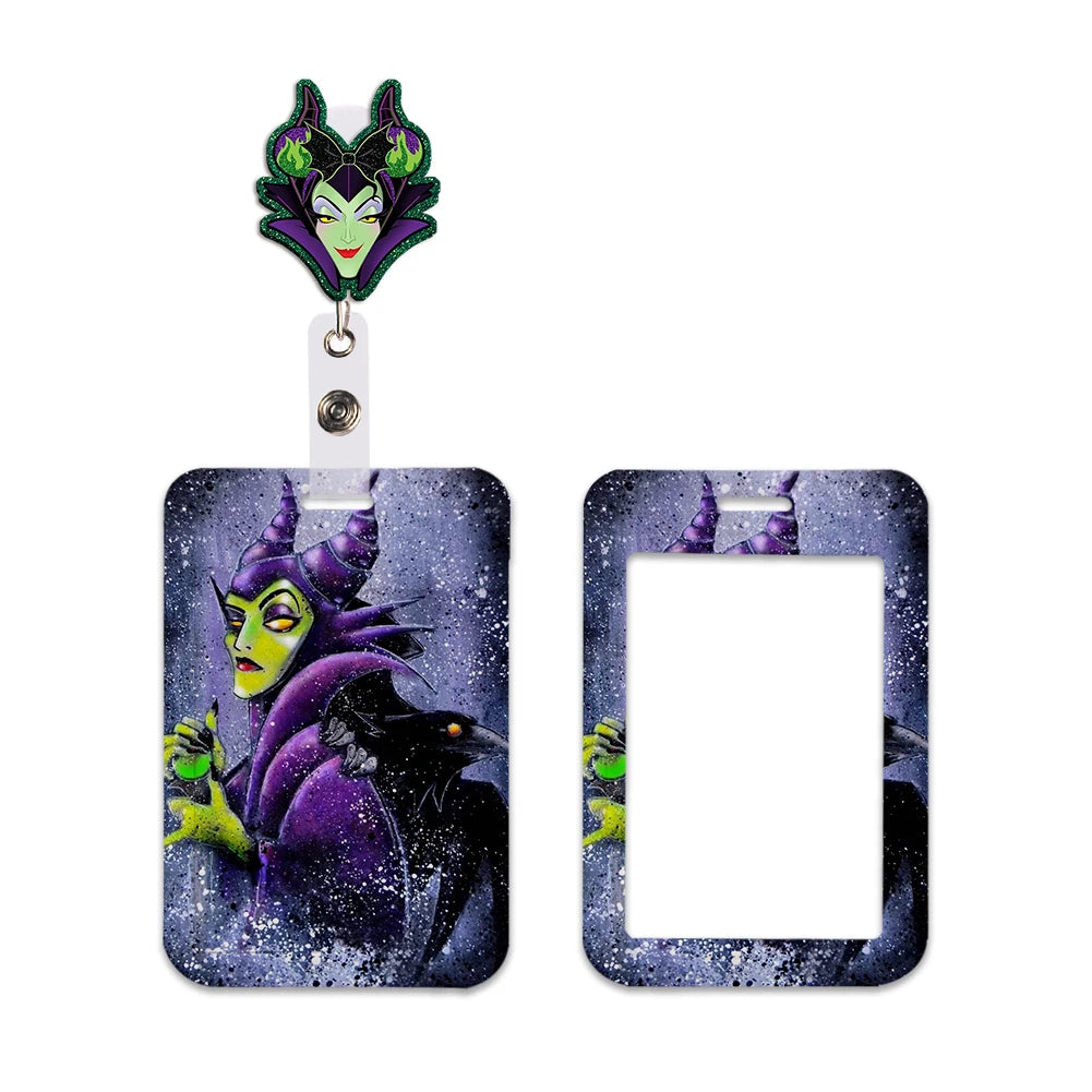 Disney Villains ID Badge Holder Neck Strap Pendant Door Card Holders Lanyards Girls Lanyard Student Kids Credential Holder