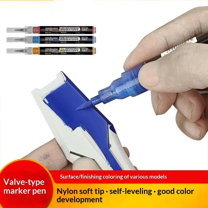 New New 1PC Stedi Front Valve Type Soft Tip Acrylic Paint Marker Water Based For Mecha Figure DIY Hobby Painting Coloring