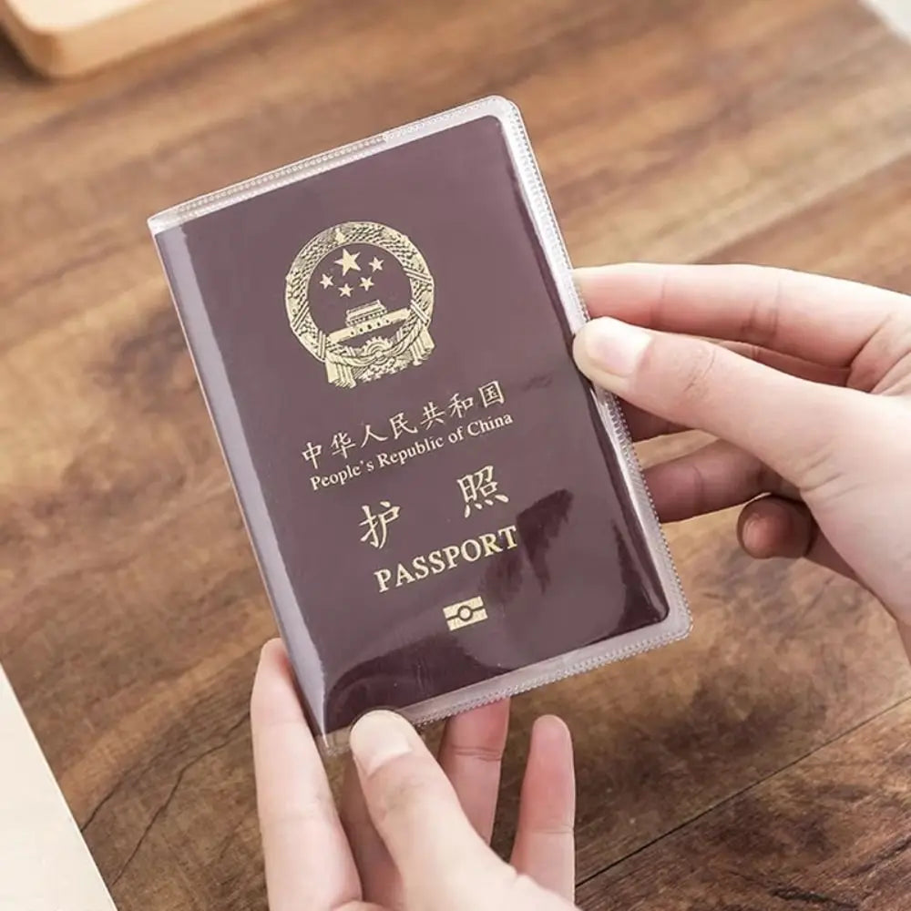 Portable Waterproof Passport Cover Simple Transparent Translucent ID Card Holder Multiple Card Slots PVC Passport Protector