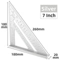 Triangle Ruler 7Inch Measurement Tool Aluminium Alloy Carpenter Set Try Square Triangular Metric Square Angle Woodworking Tools