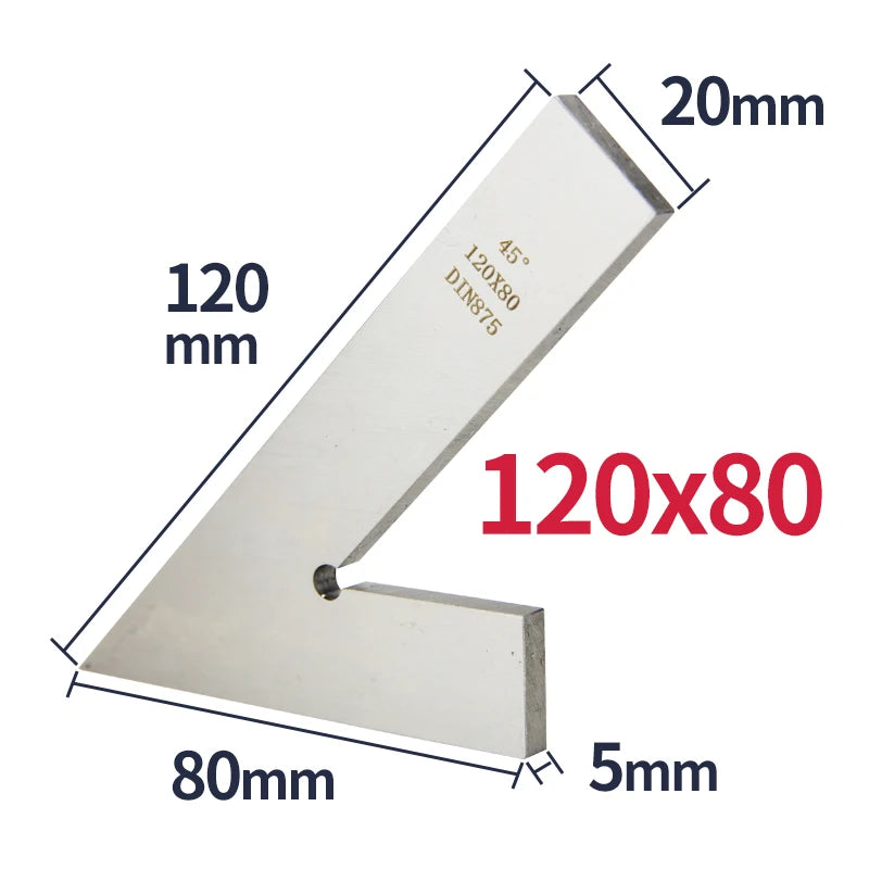 45 Degree Flat Edge Square Ruler For Carpentry Measurment Try Square Carpenter Tools Woodworking Metal Angle Ruler Set Squares