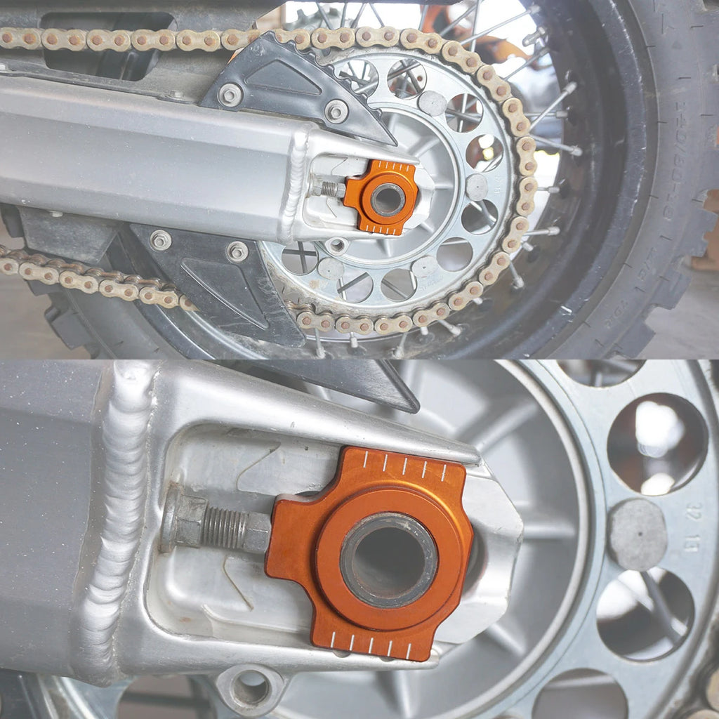 For KTM 690 SMC R 690 Enduro Axle Block Chain Adjusters for KTM 790 Duke 890 ADV/R 950 LC8 990 SMT ADV 1190 RC8 1290 SAR SAS SAT