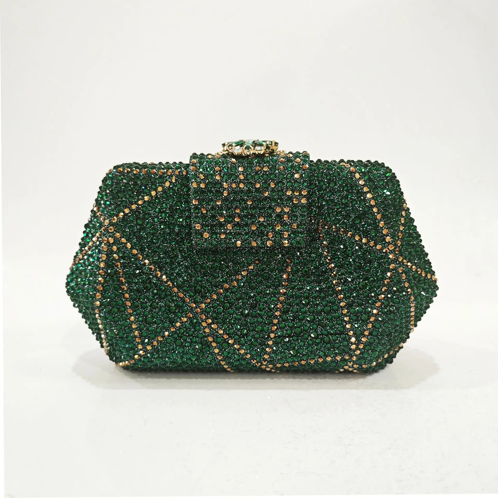 Fashion Women's Diamond-shaped Rhinestone Party clutch Bag, Handbag withLong Chain, Lady Everning Handbag Clutch Bag