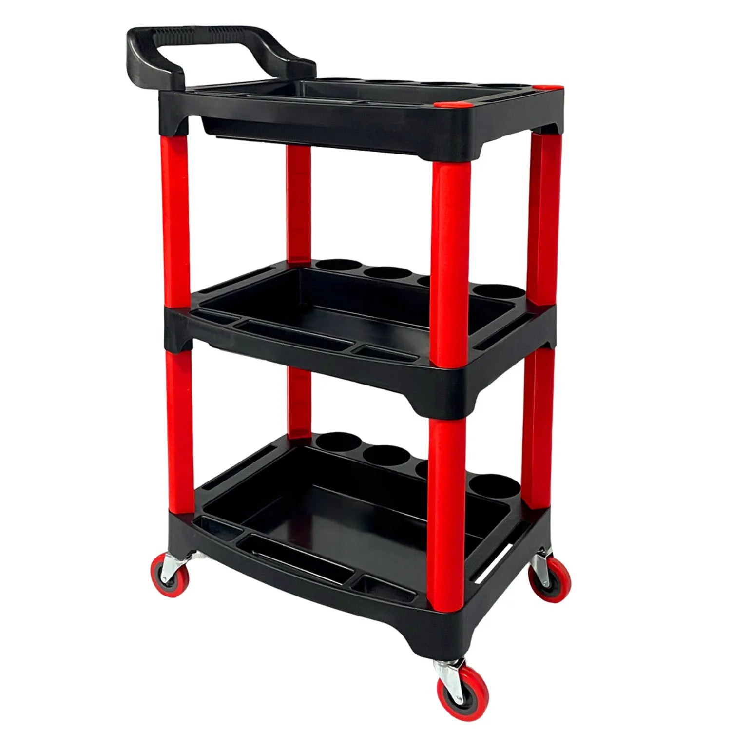 Car Repair and Car Wash Tool Storage Trolley Wheeled Beauty Tool Trolley 3-layer Multifunctional Mechanical Workshop Trolley