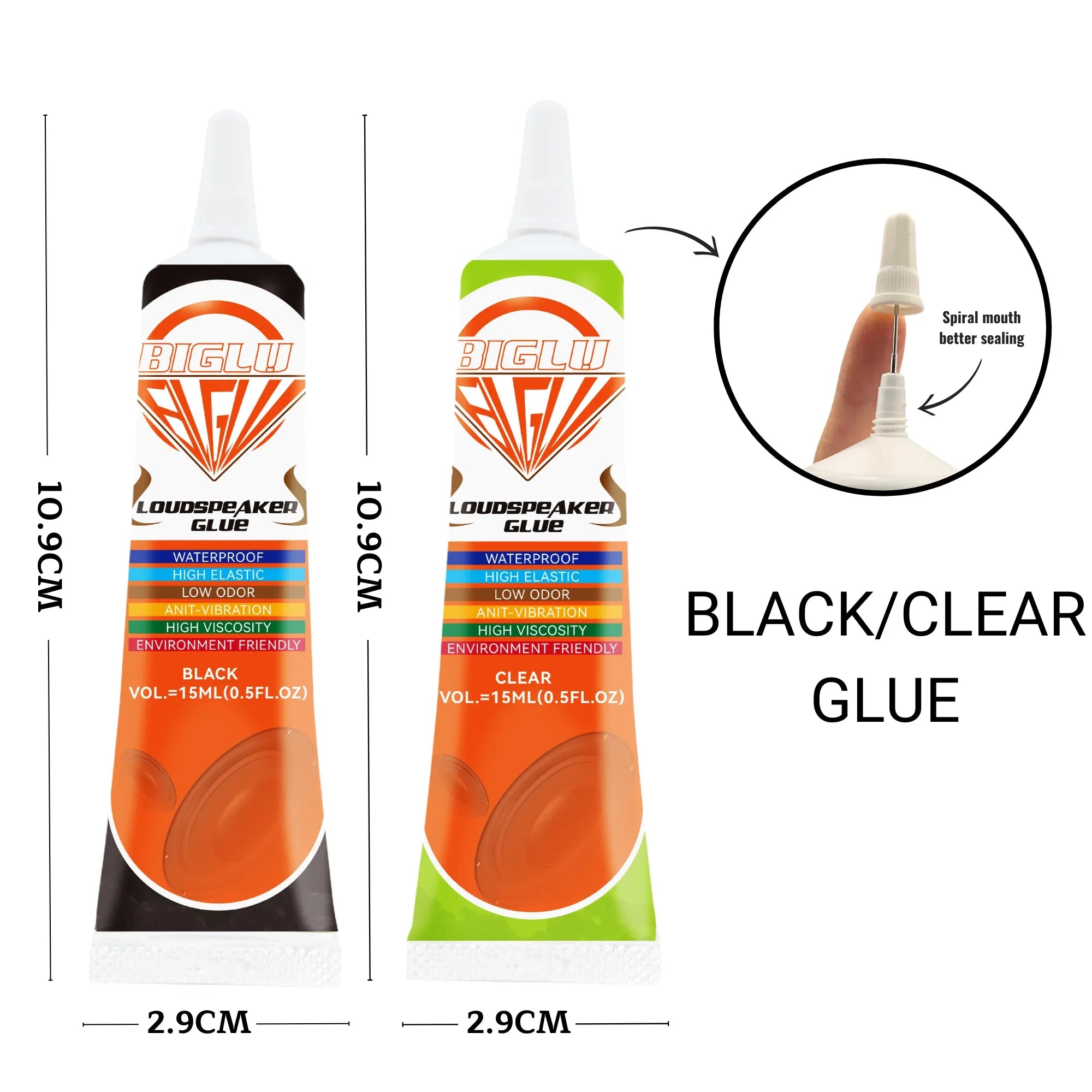 Black / Clear Loud Speaker Repair Glue Foam Side Dust Cap Rubber Edge Cone Basin Strong Adhesive 15/50ML