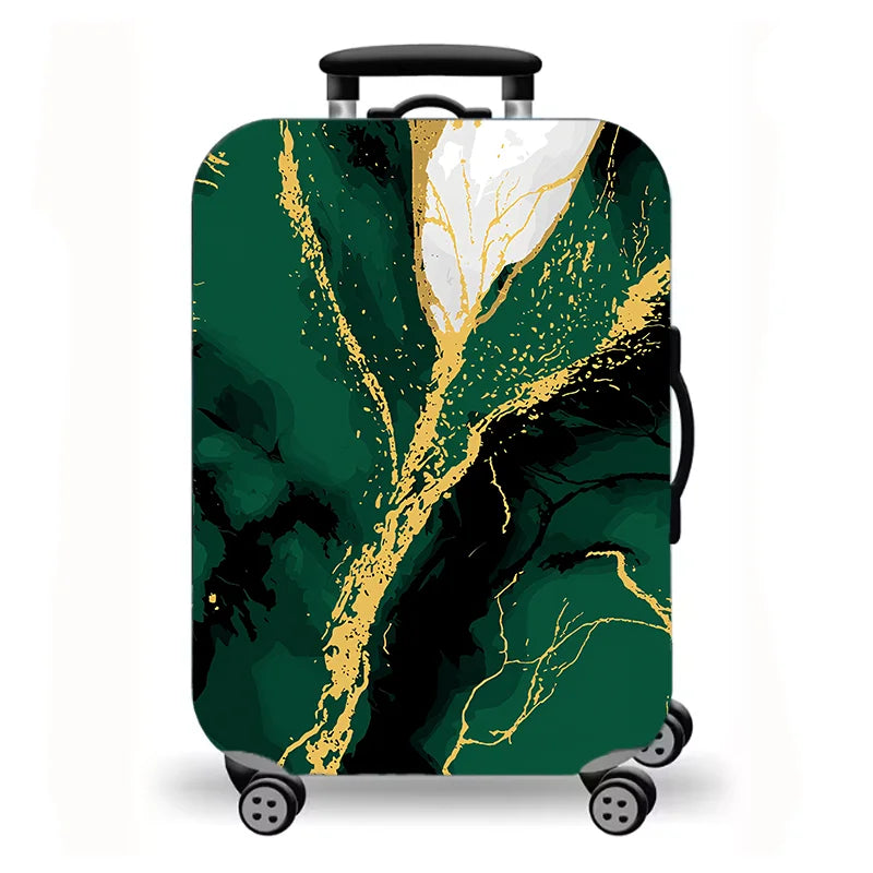 Luggage Cover,Luxury Marble Gold Vein Abstract Fluid Print Stretch Suitcase Protector,Washable Anti-Scratch Travel Baggage Cover
