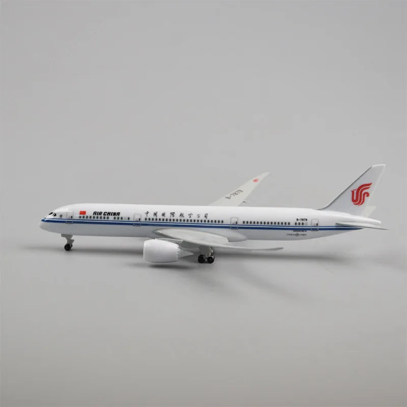 20cm Air China B787 Airplane Model Kit 1/300 Scale Die-cast Metal Model Plane Kit with Stand for Collections Display or Toy Gift