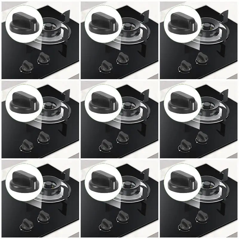 9Pack X(6 PCS Kitchen Black Plastic Gas Stove Cooker Control Knobs)