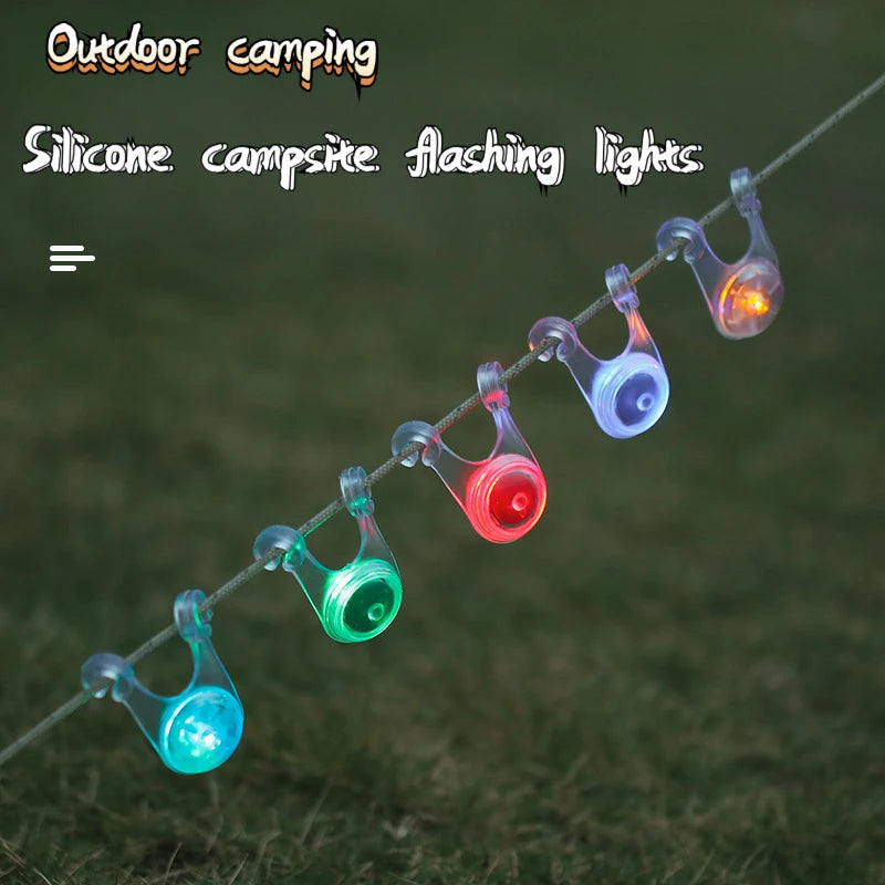 10Pcs Waterproof LED Tent String Rope Guard Hanging Lights LED Camping Rope Hanging Light for Outdoor Camping Fishing