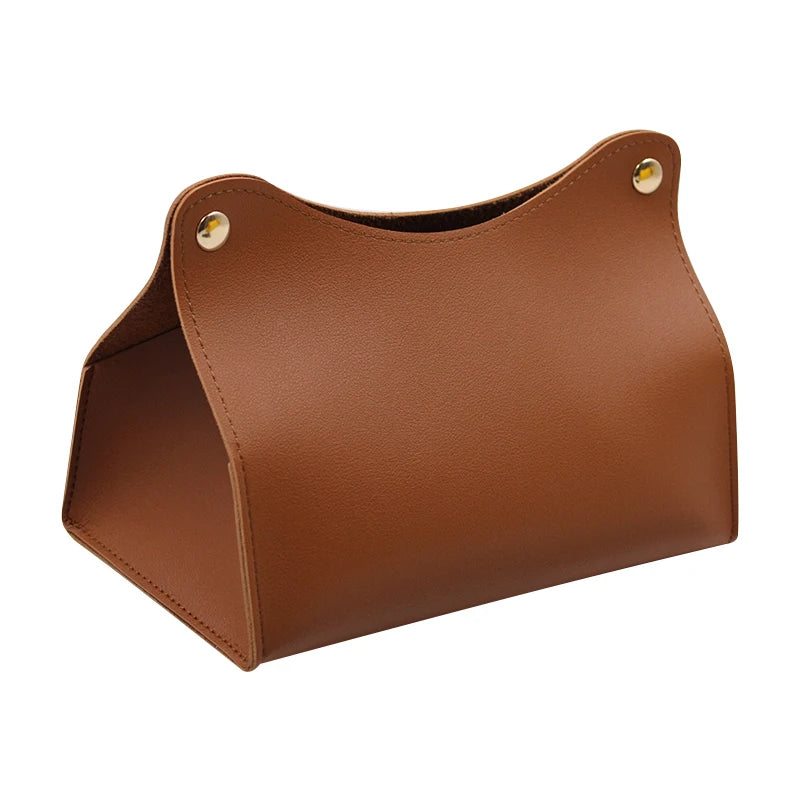 Car Tissue Box Holder  Leather Car Center Console Armrest Napkin Box Sun Visor Backseat Tissue Case