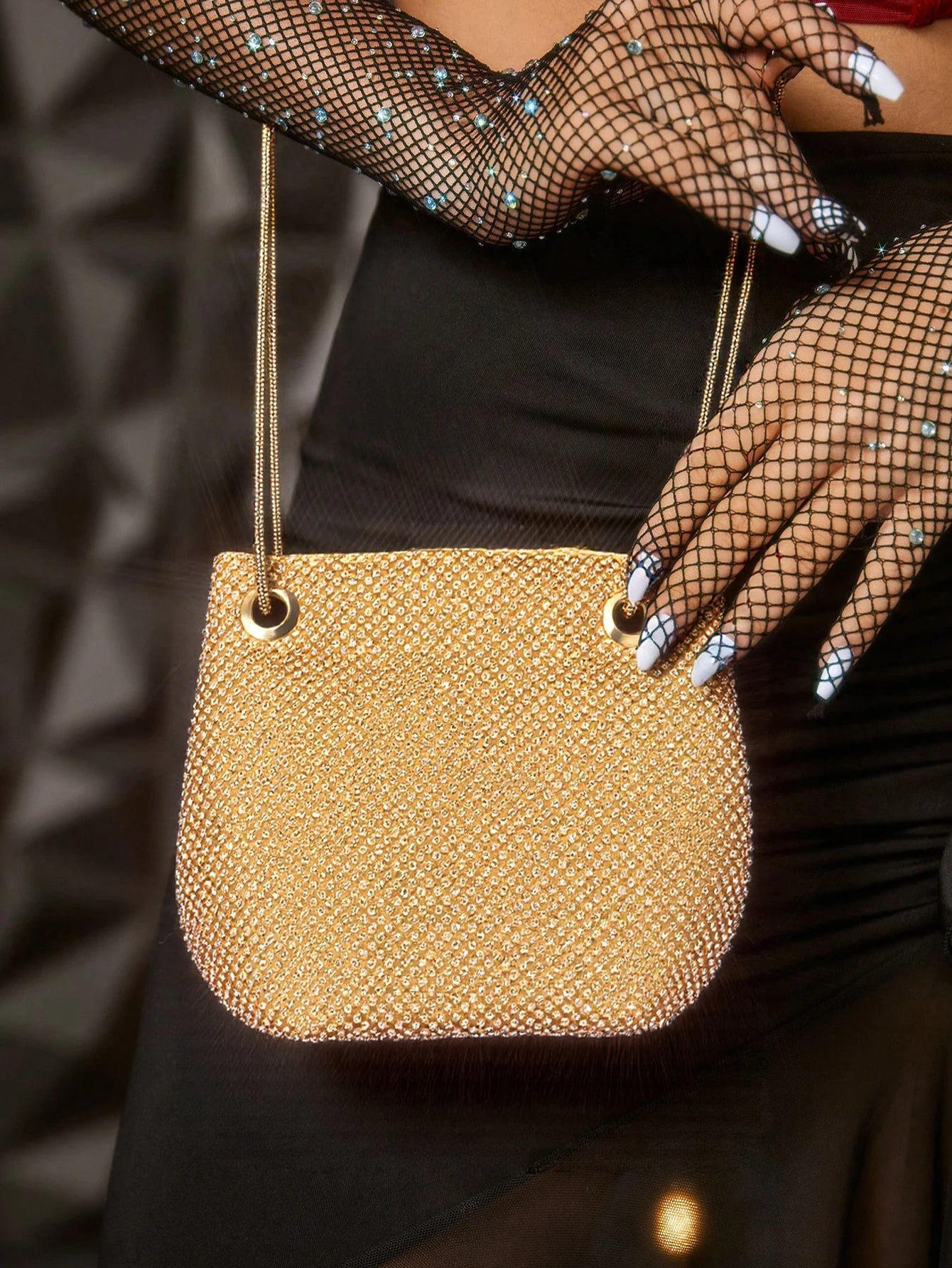Bucket Women Fashion Evening Bags Diamonds Rainbow Soft Day Clutch Shoulder Snake Chain Rhinestones Party Handbags Wedding Purse