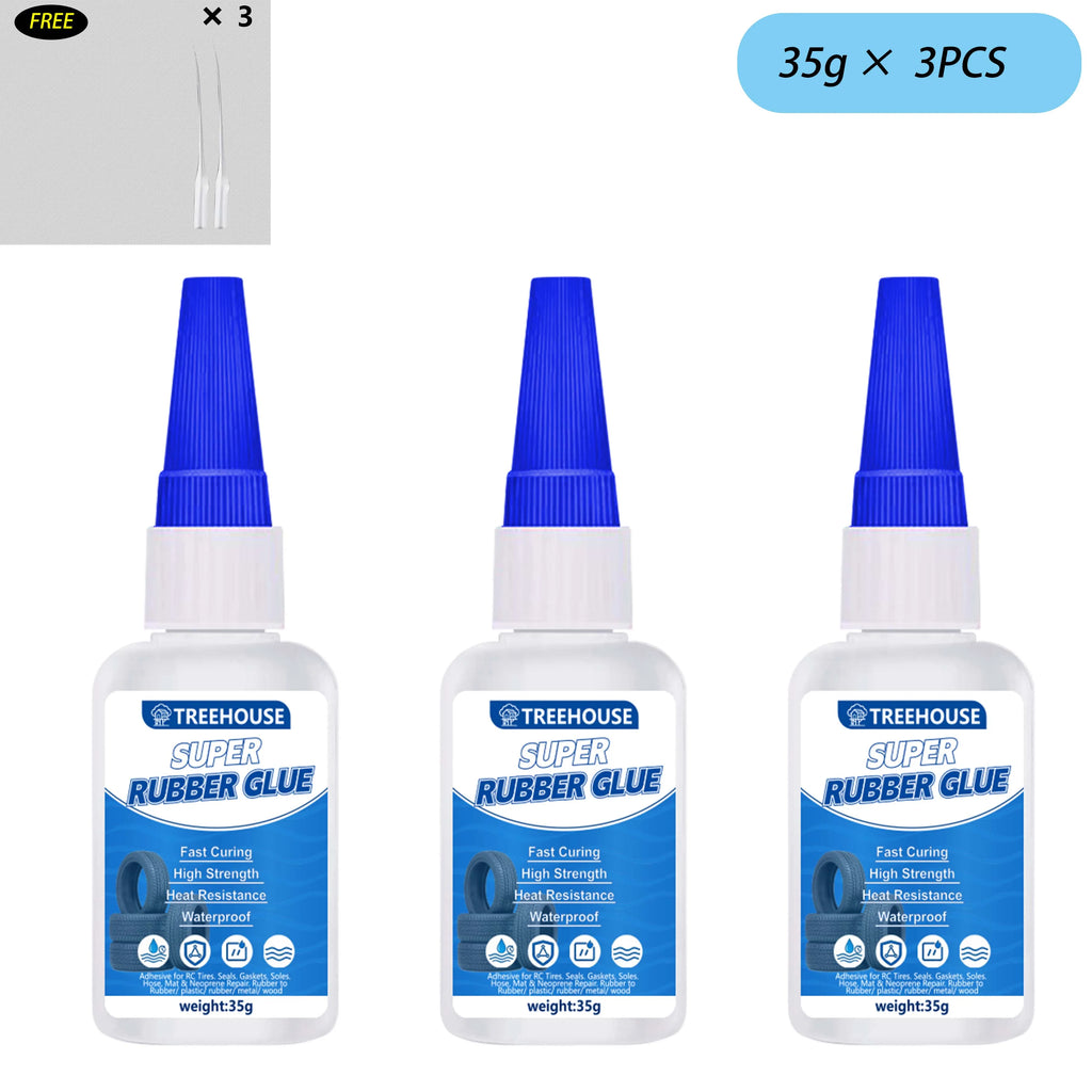 15-35G Super Rubber CA Glue, Fast Curing High Strength Adhesive, Heat & Waterproof Glue for Tire, Hose, Gasket, Rubber & More