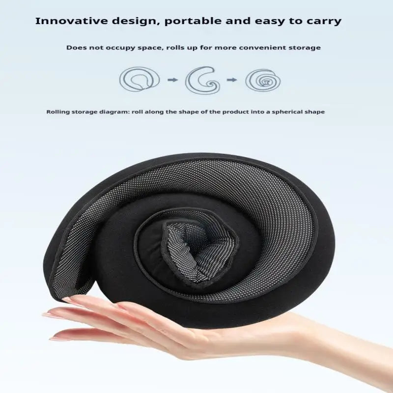 High-Density Memory Foam Neck Travel Pillow 360° Surround Support Ergonomic Design for Airplane Travel Comfort