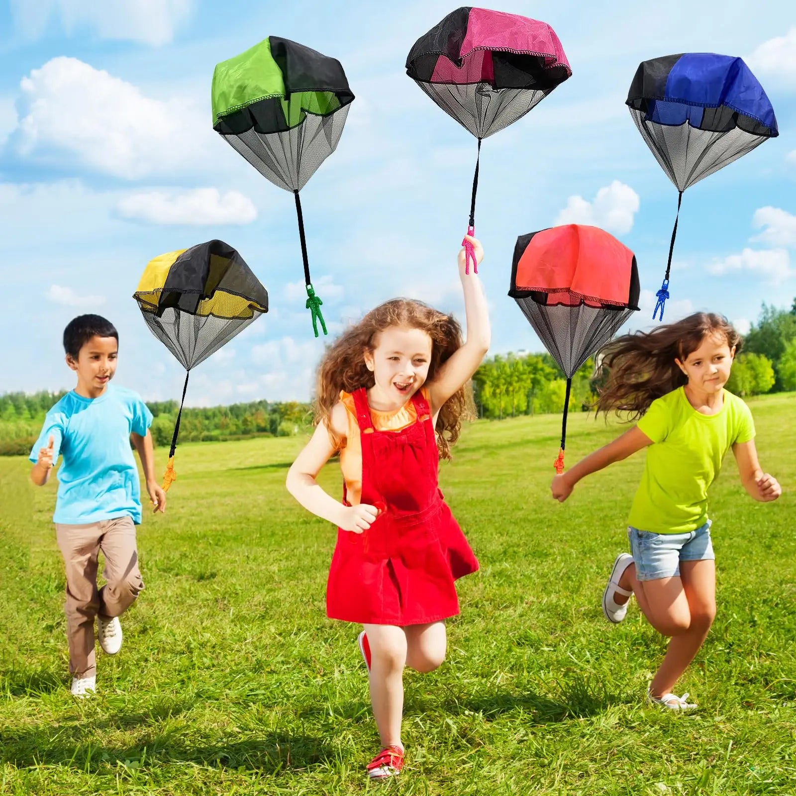 Parachute Toy 6/12PCS Tangle Free Outdoor Flying Parachute Hand Throw Flying Toys for Spring Children's Day Kids Party Favors