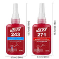 50ml Threadlocker 271Red High-Strength Thread Locker 243 Nuts-Bolts Locker, Screw Adhesive Lock Tight Seal Fasteners Anaerobic Curing Metal Glue,Rustproof.