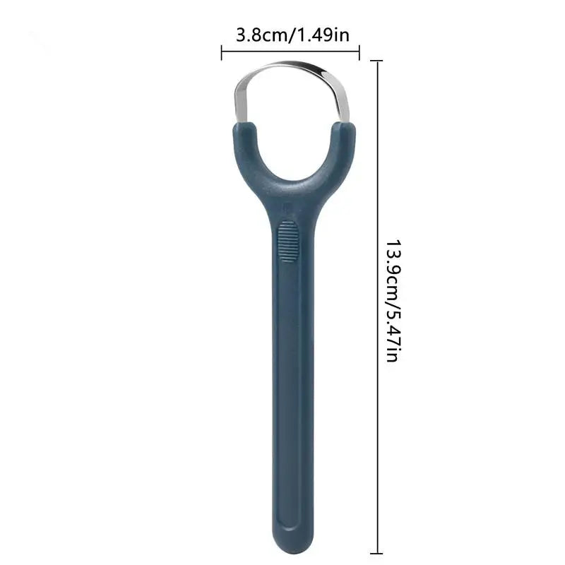 1PCS Stainless Steel Tongue Scraper Fresh Breath Cleaning Coated Tongue Toothbrush Oral Hygiene Metal Tongue Scraper