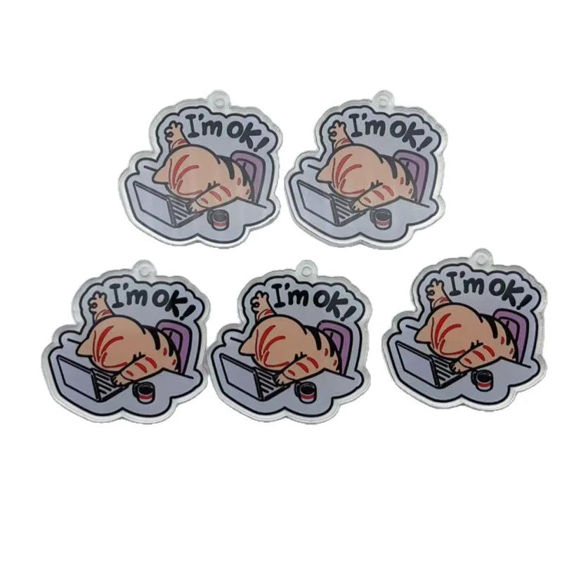 10pcs Acrylic Cartoon My Good English Letter Pendant Earrings Necklace Bracelet DIY Jewelry Making Materials