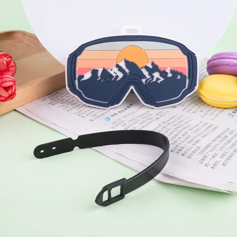 Camping Mountain Landscape Luggage Tag Nature Scenery PVC Suitcase Identifier Label Travel Baggage Name Tag Backpack Accessory