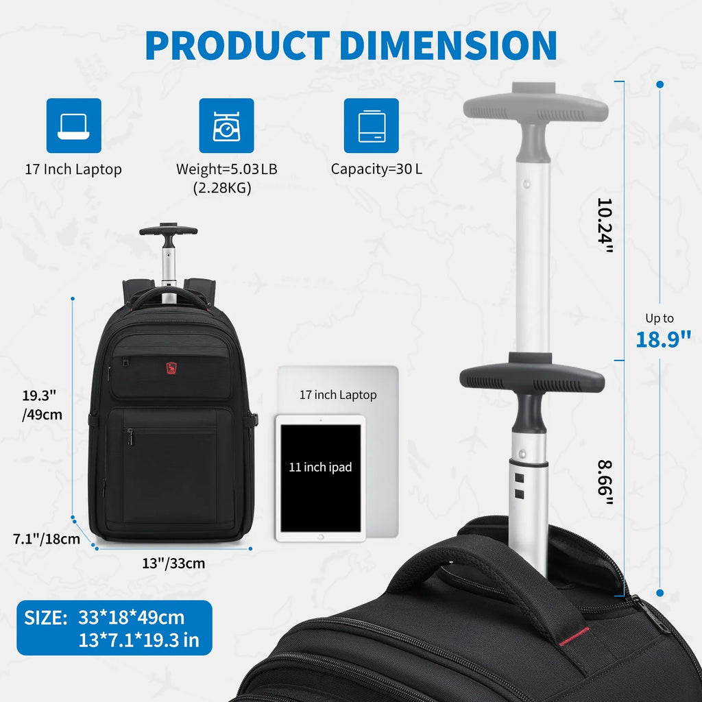 OIWAS Fashion Travel Business Backpack With Lever And Roller Function,Large Capacity Travel Set,Suitable For Both Men And Women