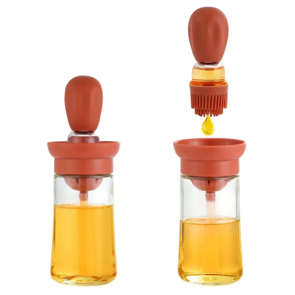 Oil Dispenser Bottle for Kitchen with Brush (2 in 1) Magic Oil Bottle with Silicone Oil Brush, ideal for Air Fryer, BBQ, Frying,