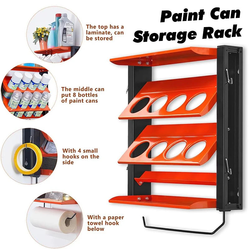 Spray Can Tool organizer Rack 3 Layers Wall Mount Heavy Duty Tool Shelf Spray Bottle Holder Workshop Garage Storage Tool Cabinet