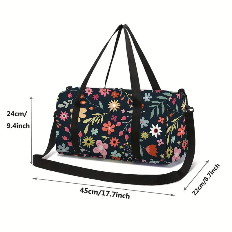 Cartoon Flower Pattern Large Capacity Luggage Bag  For Boy And Girls Best Gifts 2D Cartoon Travel Duffels Hand Bag For Children