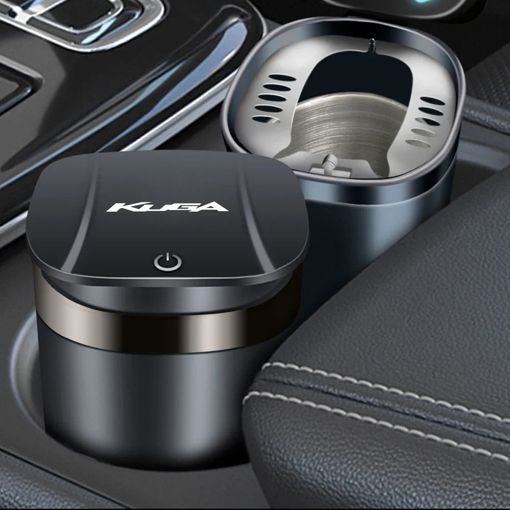 For Ford Kuga MK1 MK2 MK3 Portable LED Car Ashtray Cigarette Ash Holds Cup Ashtray Holder Auto Interior Storage Accessories