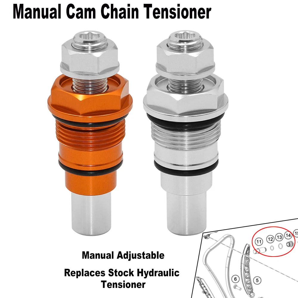 Manual Timing Cam Chain Tensioner Adjuster For KTM 690 Enduro R / 690 SMC R 2019-2026, 690 Duke 2018-2019 -Muanul Ajustable