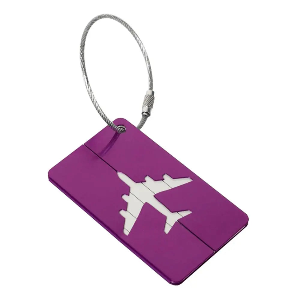 Aluminium Travel Luggage Tags Reusable Suitcase Baggage Labels Holiday Suitcase Labels Travel Bag ID Plane Identifier With Ropes