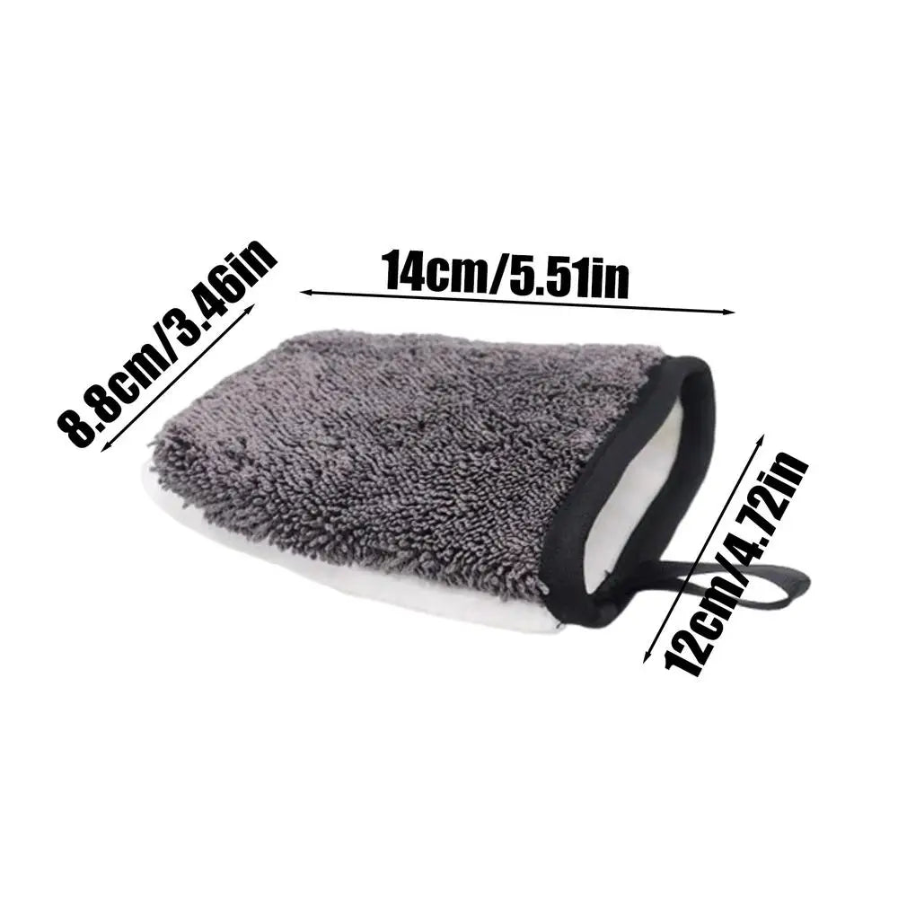 Ergonomic Car Interior Cleaning Mitt Double-Sided Detailing Scrubbing Twist Gloves Cloth for Instrument Panel Door Leather Seat