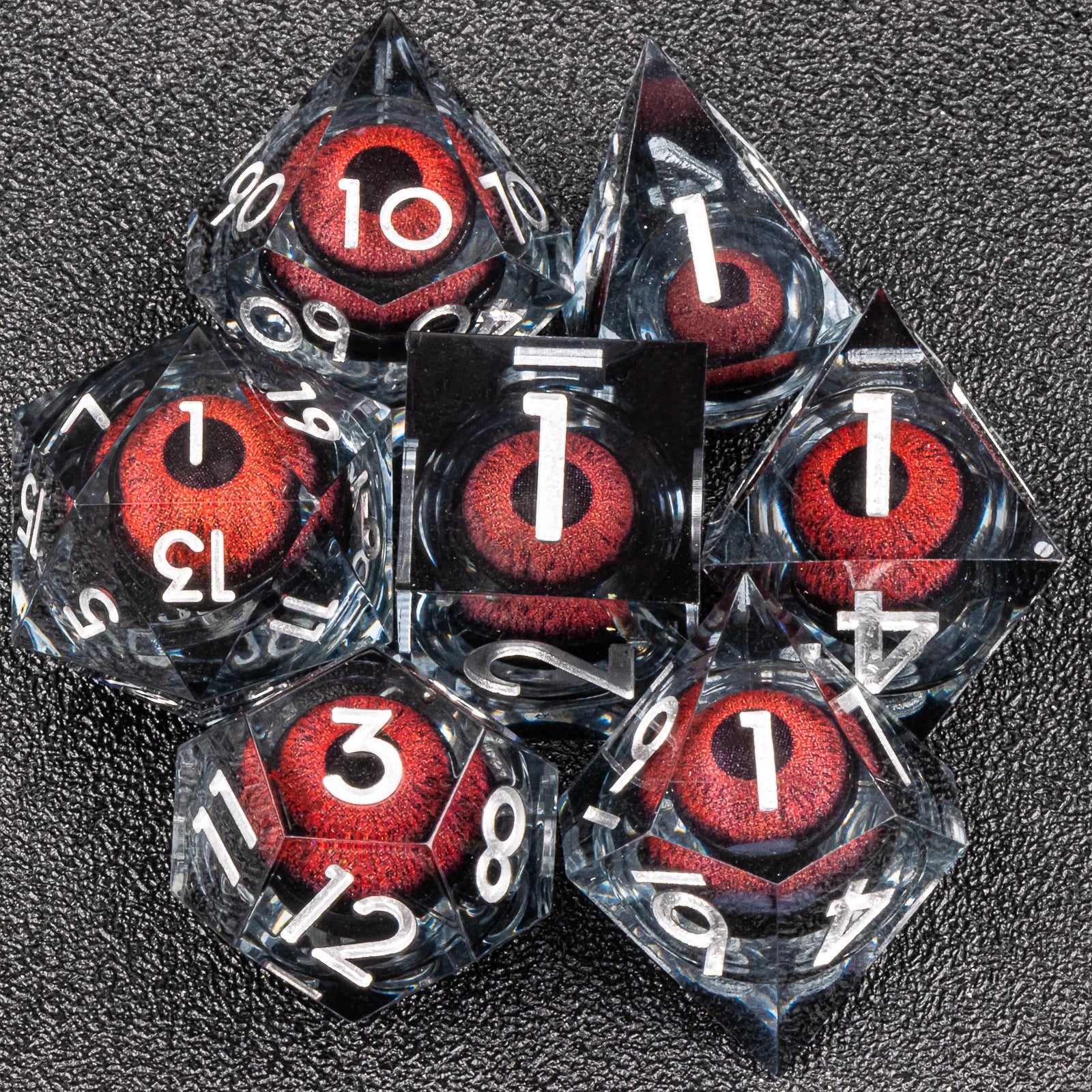 Handmade D&D Polyhedral Dice Set for Dungeons and Dragons, D and D Dice, Sharp Edged Resin D&D Dice Set Gifts, D20 Dice